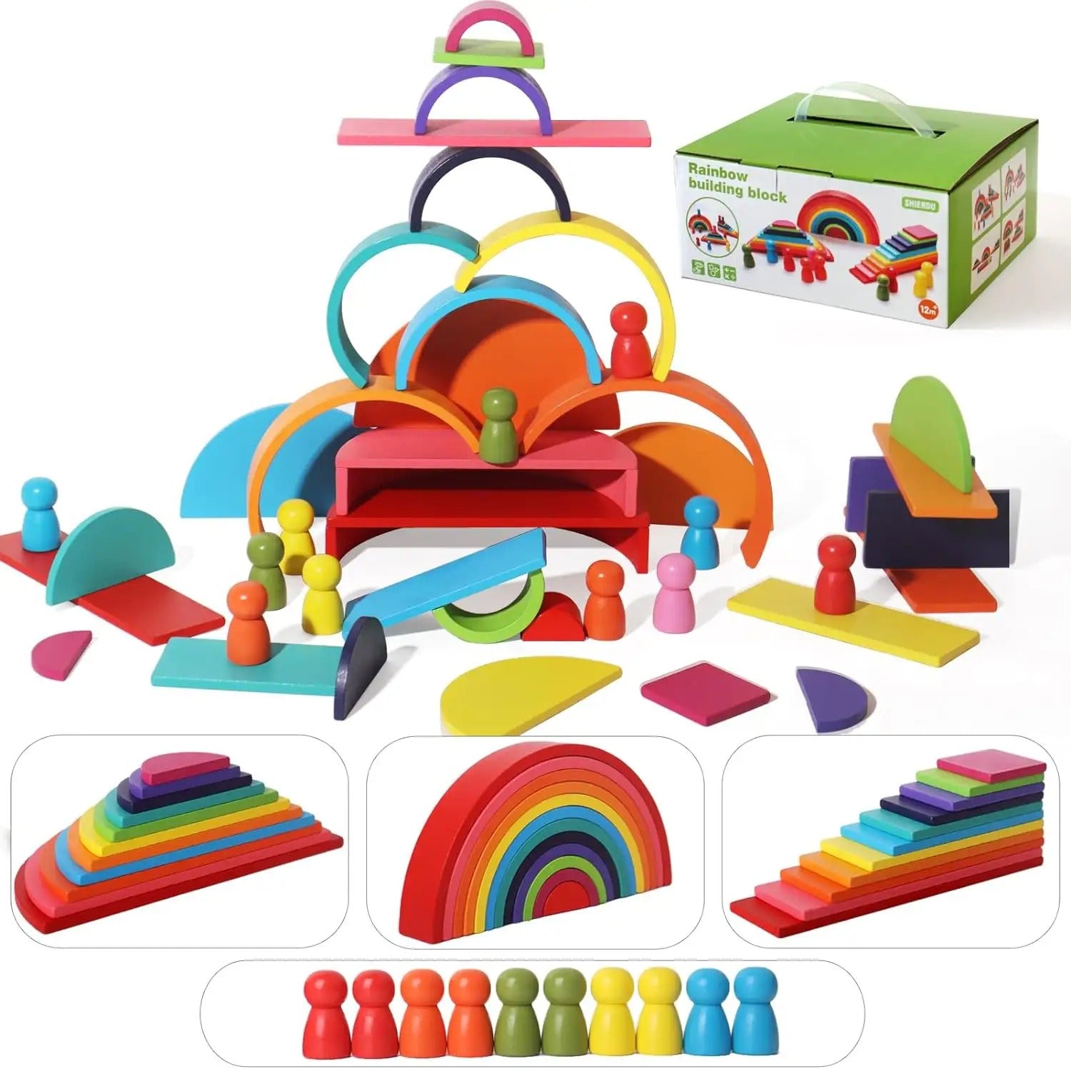 Rainbow building blocks on sale