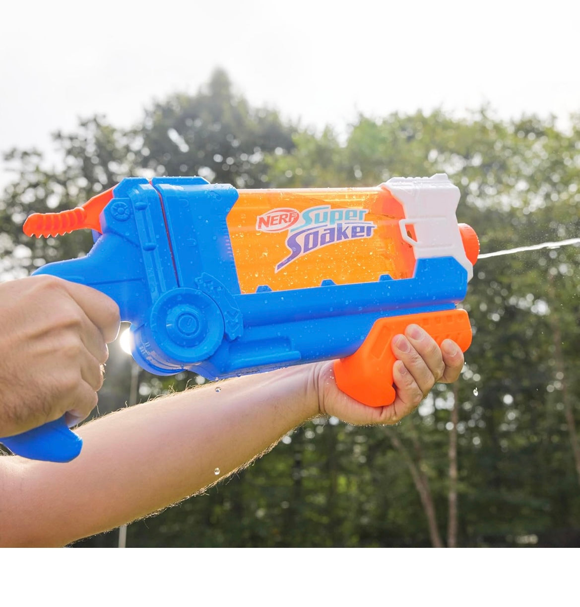 Nerf Super Soaker Flip Fill Water Blaster - 4 Spray Styles - Fast Fill - Large 890ml Water Tank - Pichkari for Outdoor Water Games, Branded Toy Pichkari for Holi Festival, for Kids 6+