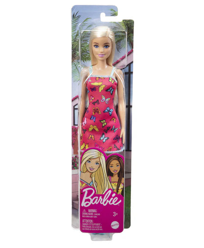 Barbie Fashion Doll With Butterfly Logo Print Dress - Multicolor