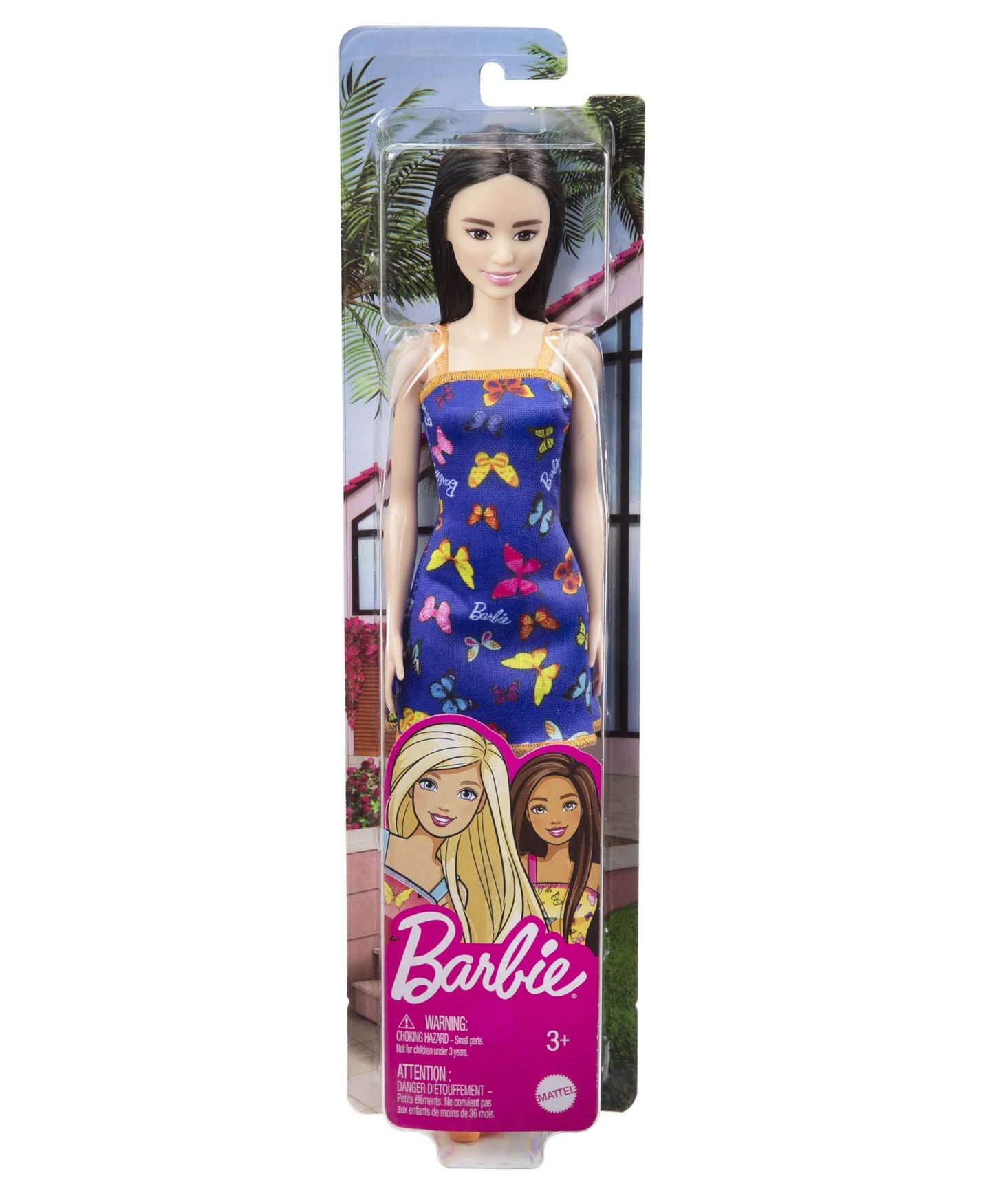 Barbie Fashion Doll With Butterfly Logo Print Dress - Multicolor