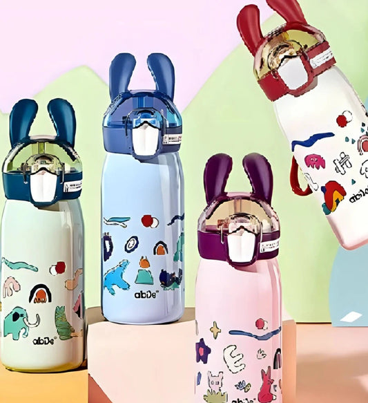 Doodle Bunny Stainless Steel Water Bottle - 530ML