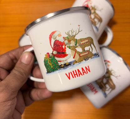 Personalised Christmas Enamel Mug