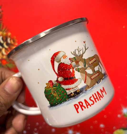 Personalised Christmas Enamel Mug