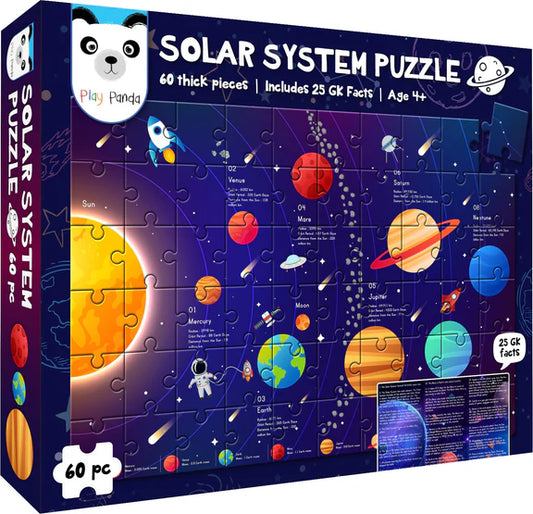 Play Panda Solar System Puzzle, 60 Piece Floor Puzzle – Educational Puzzle – Learn About Planets