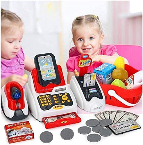 Kids' Pretend Play Cash Register Toy: Grocery Store Fun and Learning Set