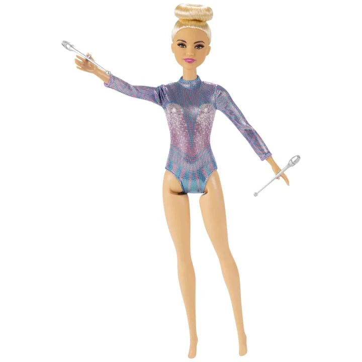 Barbie Rhythmic Gymnast Blonde Doll , Leotard & Accessories - Multicolor