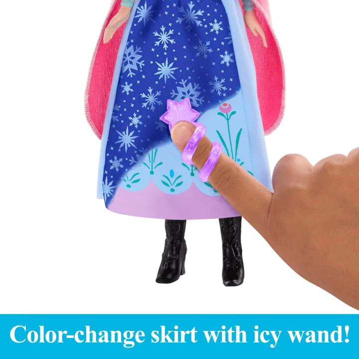 Mattel Disney Frozen Anna Magical Color-Change Skirt Fashion Doll, Inspired By Disney Movie | Multicolor