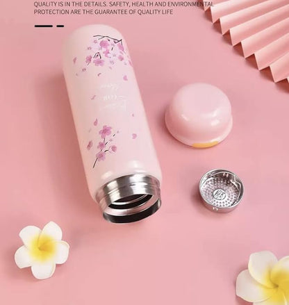 Floral Print Stainless Steel Bottle- 450ml