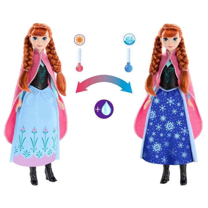 Mattel Disney Frozen Anna Magical Color-Change Skirt Fashion Doll, Inspired By Disney Movie | Multicolor