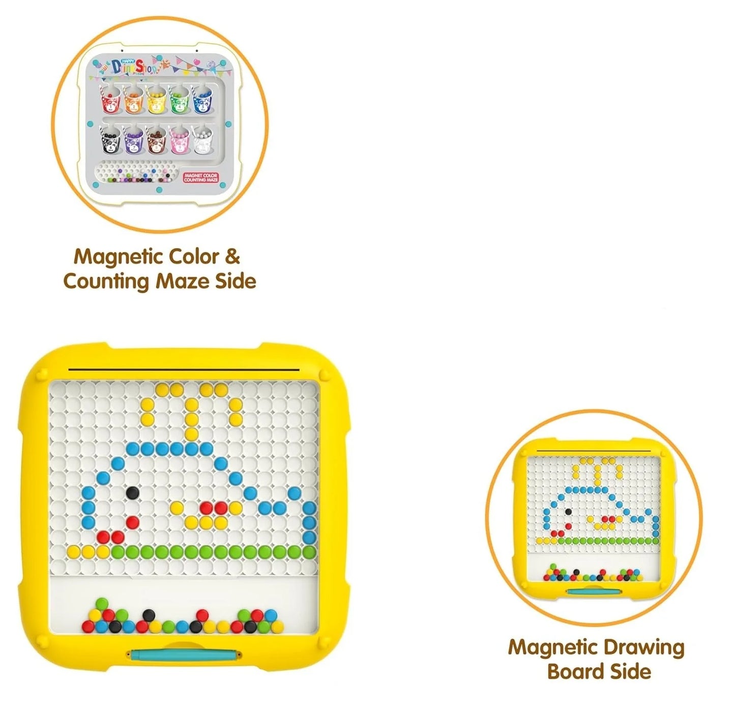 Premium Quality 2-in-1 Magnetic Dot Drawing Board & Magnetic Maze for Kids