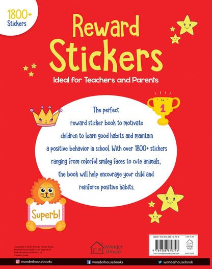 1800+ Reward Stickers - Ideal For Teachers And Parents : Sticker Book With Over 1800 Stickers To Boost The Morale of Kids [Paperback] Wonder House Books