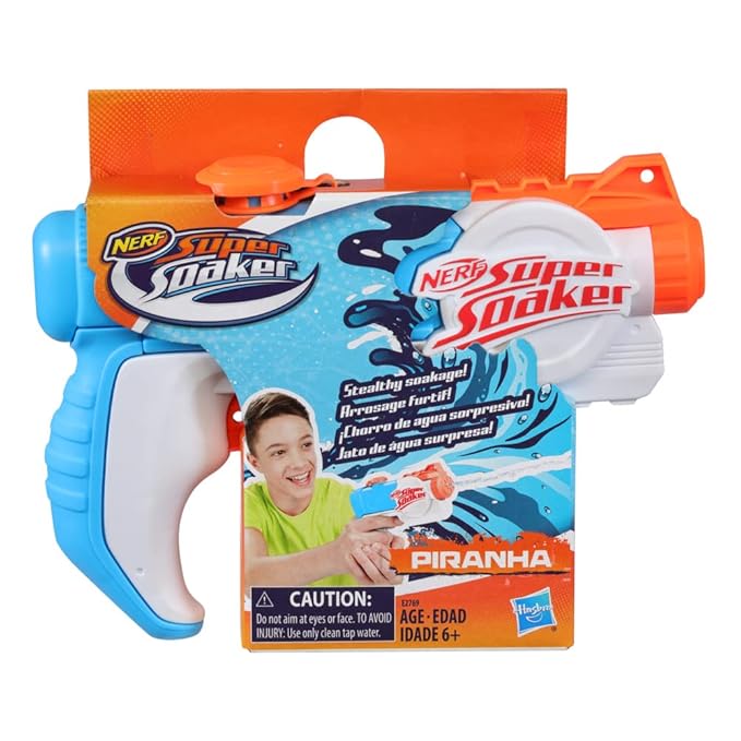 Super Soaker Nerf Piranha Toy Water Blaster for Holi - Trigger Action