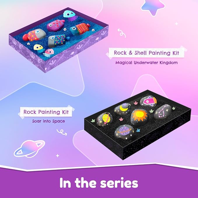 Bloomingo Art & Craft Kit - Rock Painting Kit Soar into Space