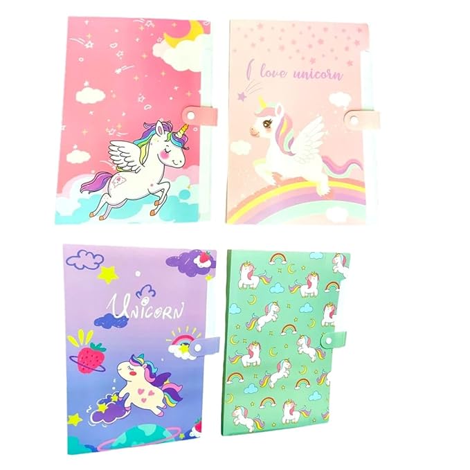 Unicorn File Folder with Button Lock