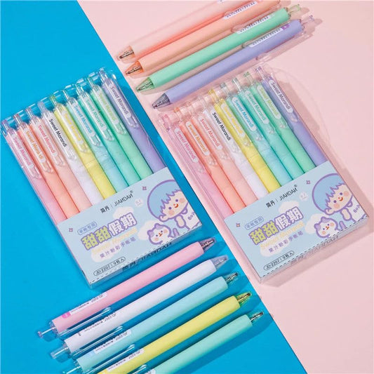 Sweet Morandi Retro Colors Gel Pen ( Set Of 9 Pcs )