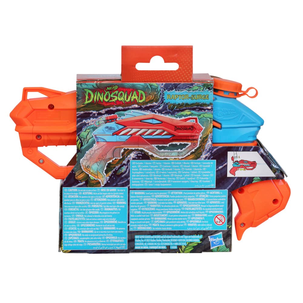 Super Soaker Nerf Dino squad Raptor-Surge Water Blaster for Holi