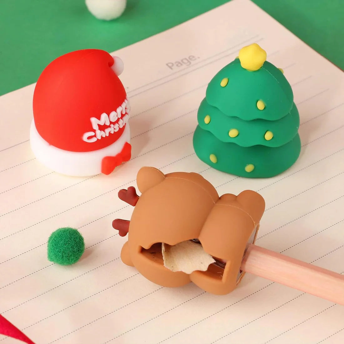 Cute Christmas Theme Silicone Pencil Sharpener