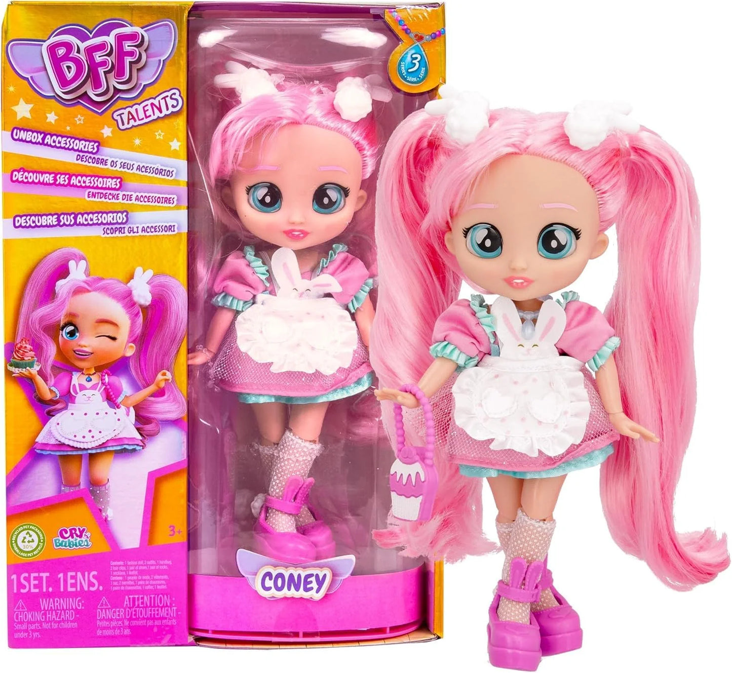 Cry Babies BFF Talents Series - Coney Doll with Surprises Including Outfit and Accessories - Multicolor