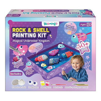 Bloomingo Art & Craft Kit - Rock Painting Kit Magical Underwater Kingdom