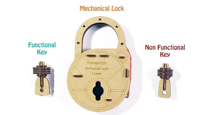 Funvention- for Little Scientist in Every Kid DIY Mechanical Lock with Key