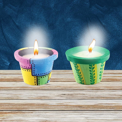 TOYKRAFTT Art and Craft kit| Pot Painting Kit| DIY Diwali Candle Making Kit for Age 8 to 12 - Candles from Pretty Pots