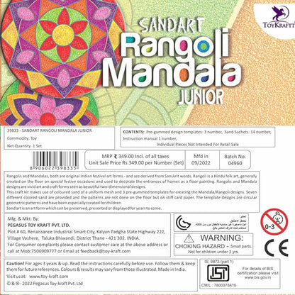 TOYKRAFTT Sand Art Kit Rangoli Mandala Jr. Sand Art Activity Kit