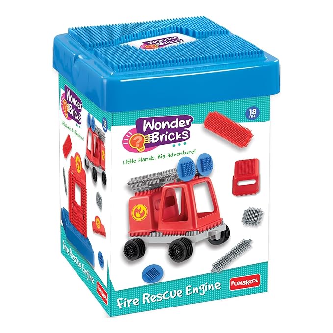 Funskool Wonder Bricks Construction Toy Fire Rescue Engine