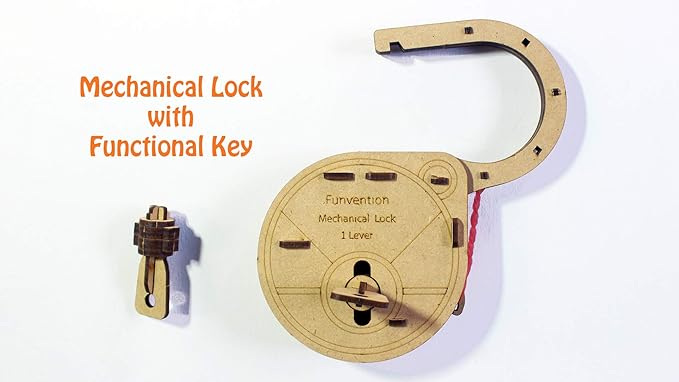 Funvention- for Little Scientist in Every Kid DIY Mechanical Lock with Key