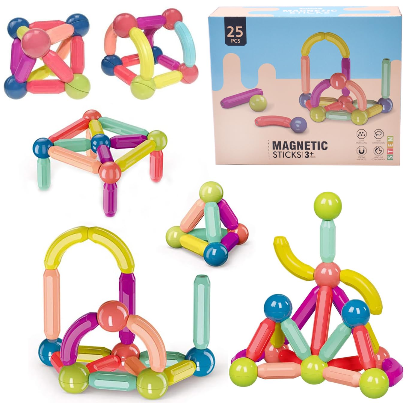 Magnetic Sticks 25 pieces