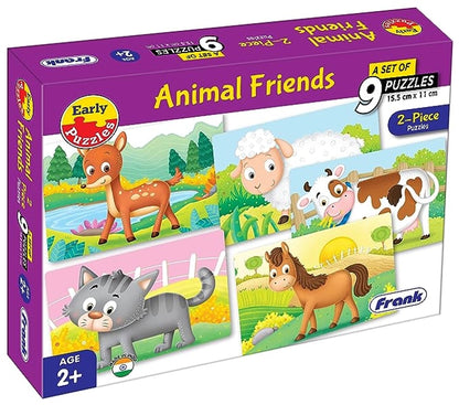 FRANK - SET OF 9 PUZZLES (2-PIECE PUZZLES)-ANIMAL FRIENDS