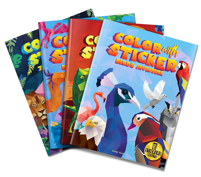 Color with Sticker Birds Adventure - Wonder House Books