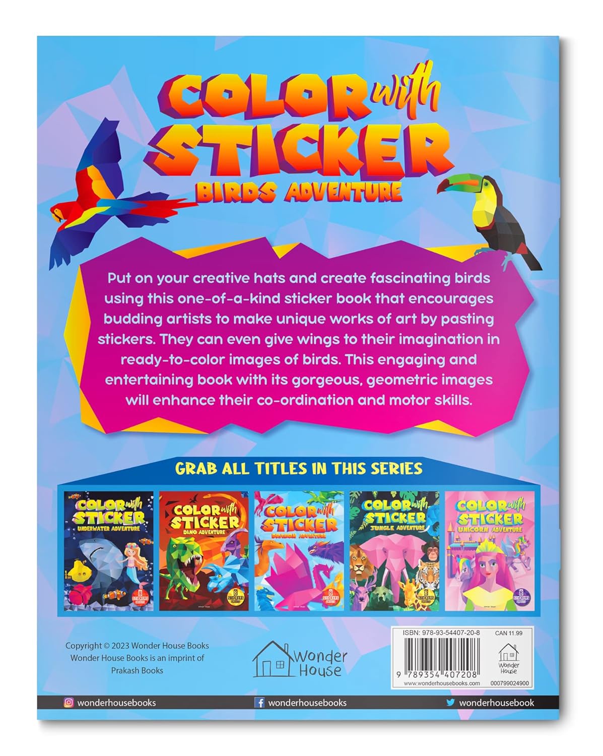 Color with Sticker Birds Adventure - Wonder House Books