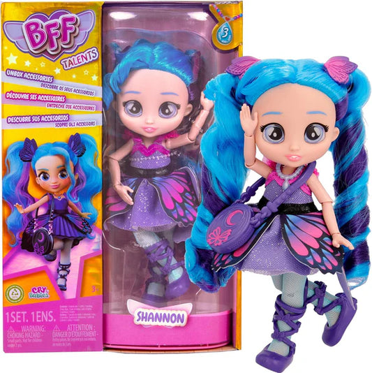 Cry Babies BFF Talents Series Shannon - Collectible Fashion Doll with long Hair for kids - Multicolor