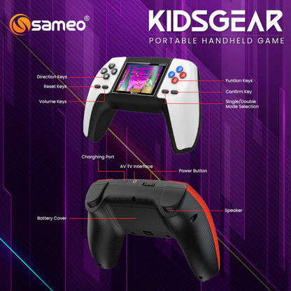 SAMEO KIDSGEAR CONTROLLER SHAPED HANDHELD CONSOLE BUILT-IN 520 RETRO GAME