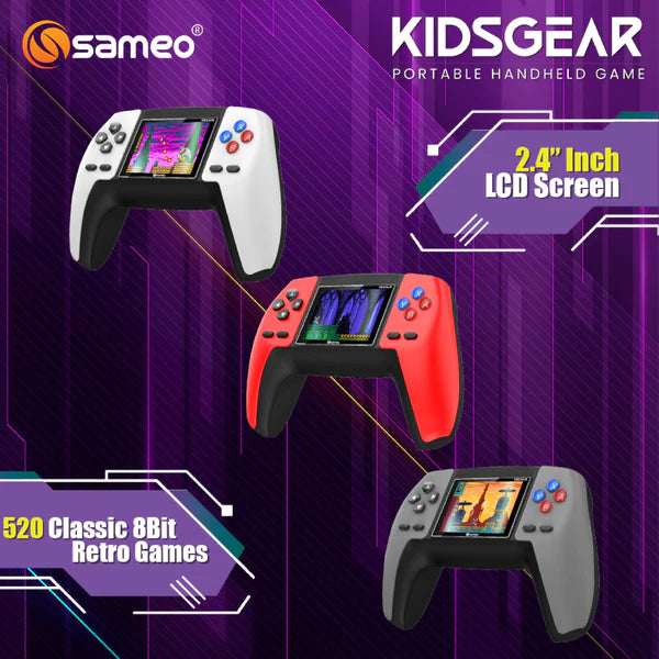 SAMEO KIDSGEAR CONTROLLER SHAPED HANDHELD CONSOLE BUILT-IN 520 RETRO GAME