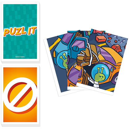 Hasbro Puzl It Game, Competitive Puzzle Card Game for Ages 7 and Up, Kids Game, Family Game for 2 to 6 Players, Pizza Party Theme, Puzzle Games
