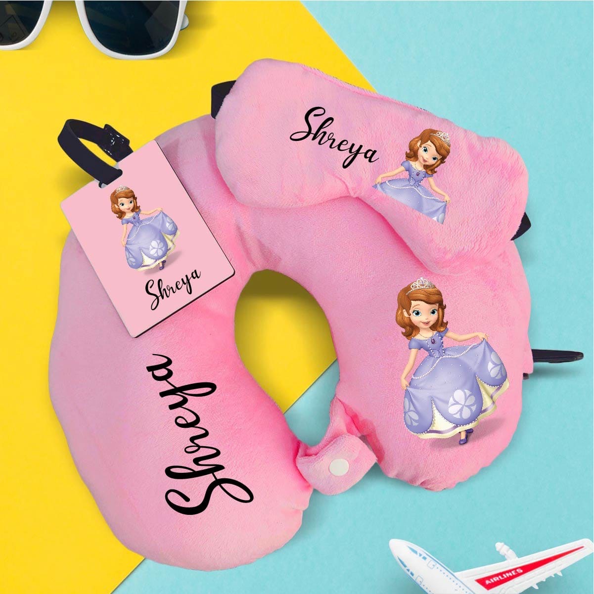 Personalised Eye Mask and Neck Pillow