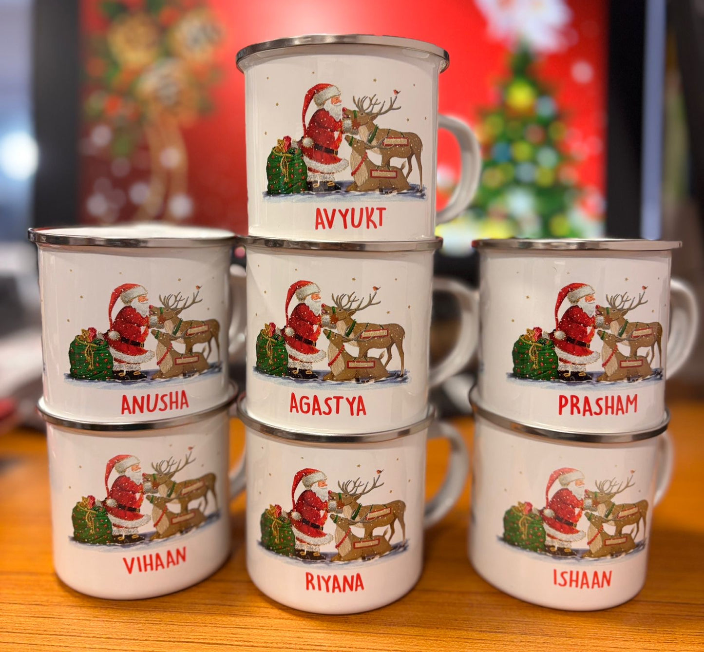 Personalised Christmas Enamel Mug