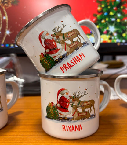 Personalised Christmas Enamel Mug