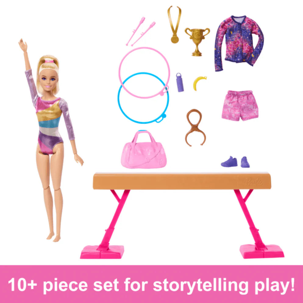 Barbie Gymnastics Playset With Blonde Fashion Doll