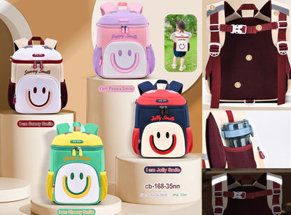 Adorable Smiling Face Design Kids School Backpack