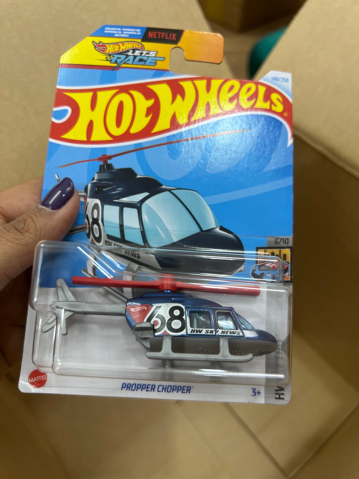 SINGLE HOT WHEELS CAR PROPPER CHOPPER