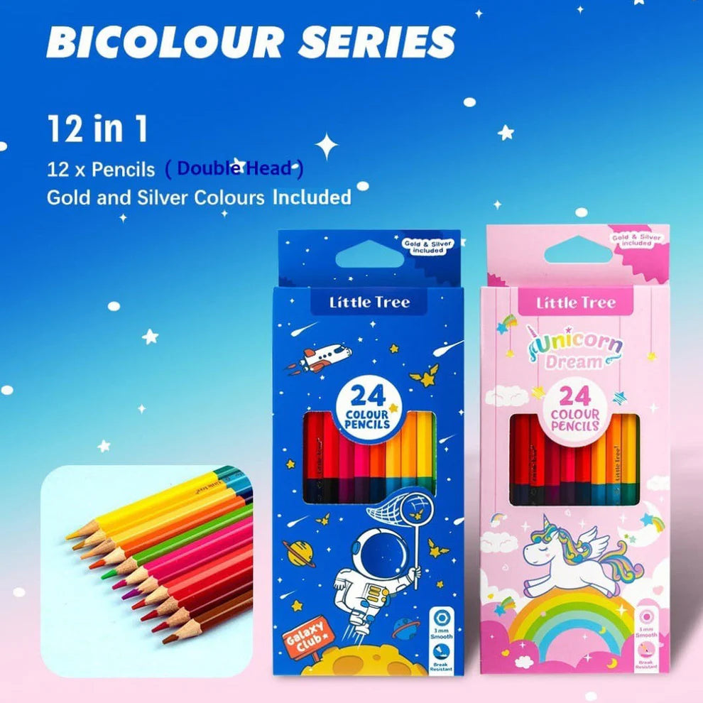 BiColour Pencils- Unicorn and Space
