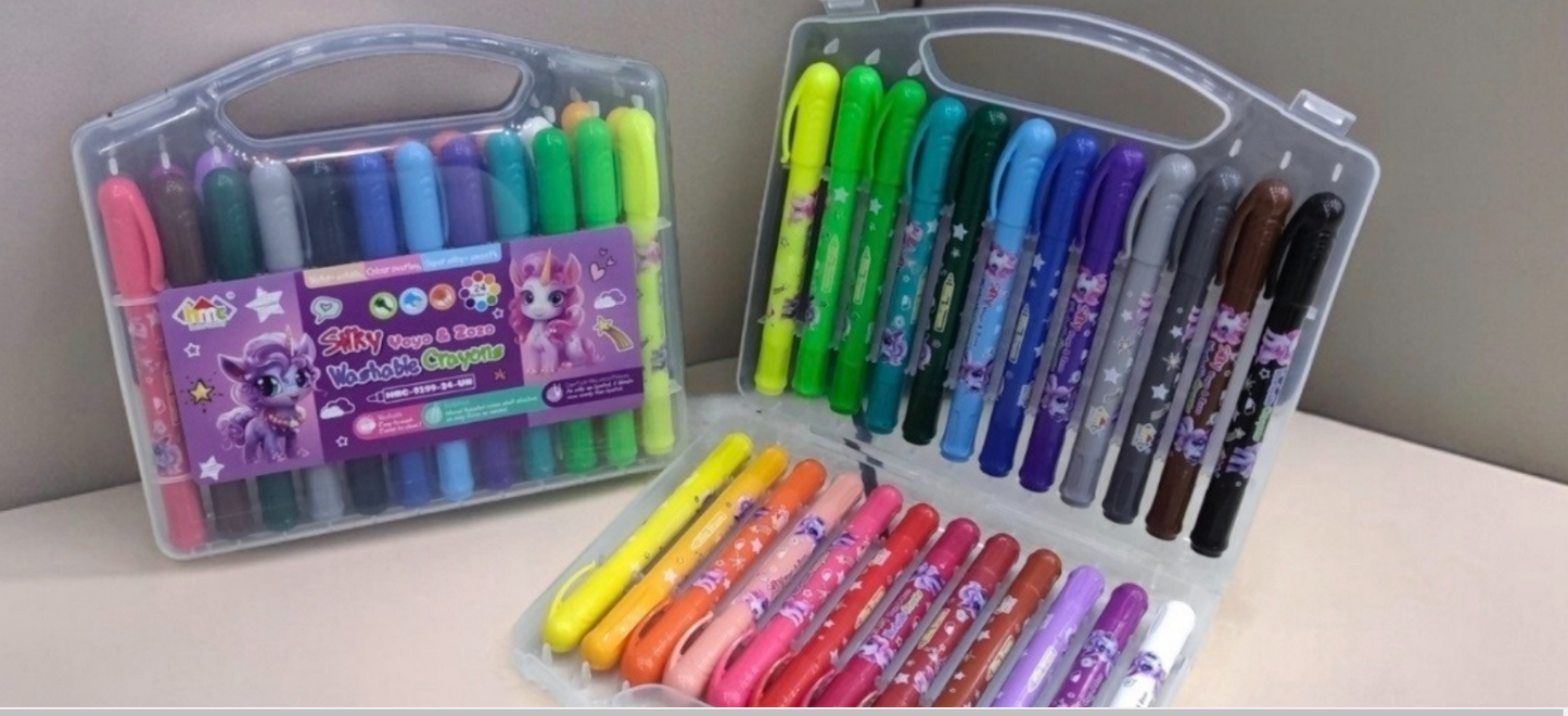 Silky Washable Crayons- 24 pcs