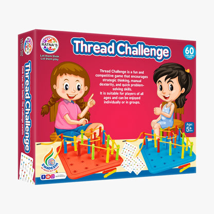 Ratna's Thread Challenge with 60 Challenge Cards 2 Players Board Game for Kids & Adults
