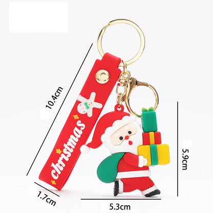 Premium Quality 3D Christmas Keychain with (Self Adhesive Hook) (Pack of 2 )(Random Design)