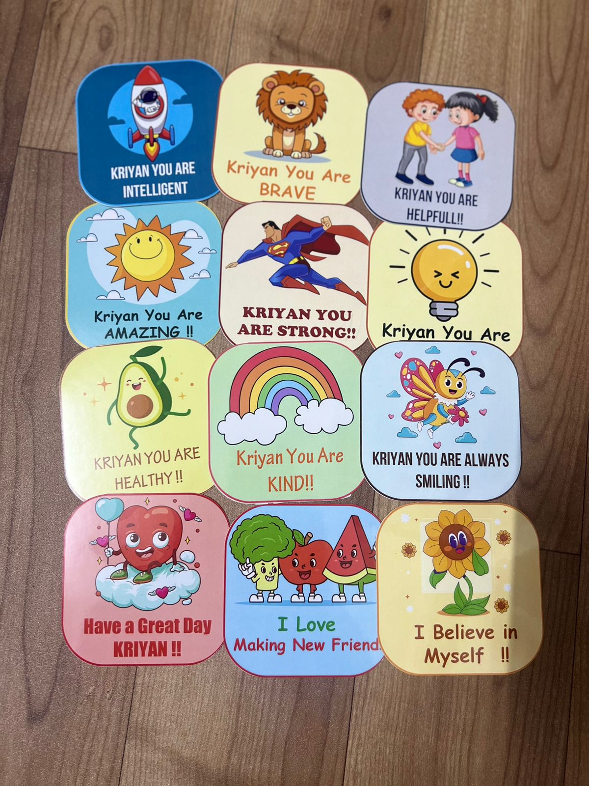 Personalised Lunch Box Notes For Kids, Daily Inspirational Lines Happy Thoughts For Children, Students, Positive Affirmations Encouragement, Fun Lunch Notes