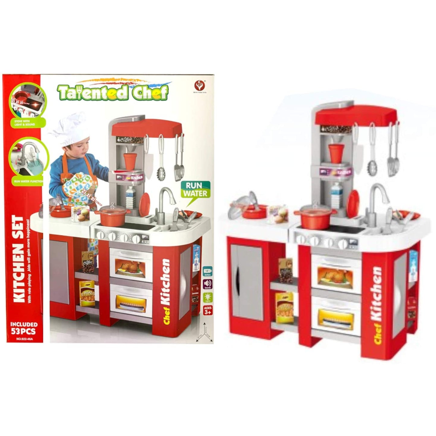 Talented Chef Kitchen Set With Music 53 Pieces - Multi Color