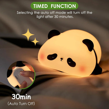 Cute Panda Design Silicone Night Light