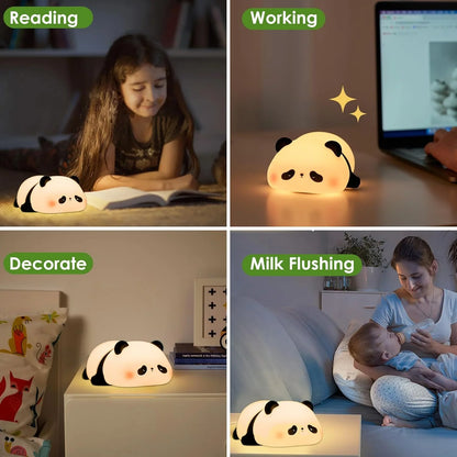 Cute Panda Design Silicone Night Light